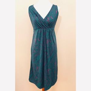 Jon and Anna Teal Print Dress Medium